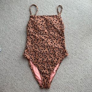Rust Leopard Print One-Piece Swimsuit